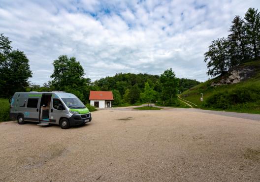 Der Wohnmobilstellplatz Heiligental liegt idyllisch im Großen Lautertal.